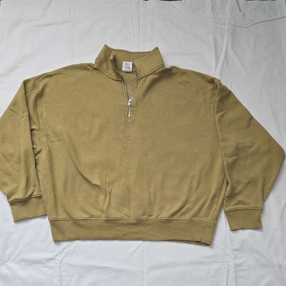 PINK Victoria's Secret Men's Khaki Zip-Up Sweater